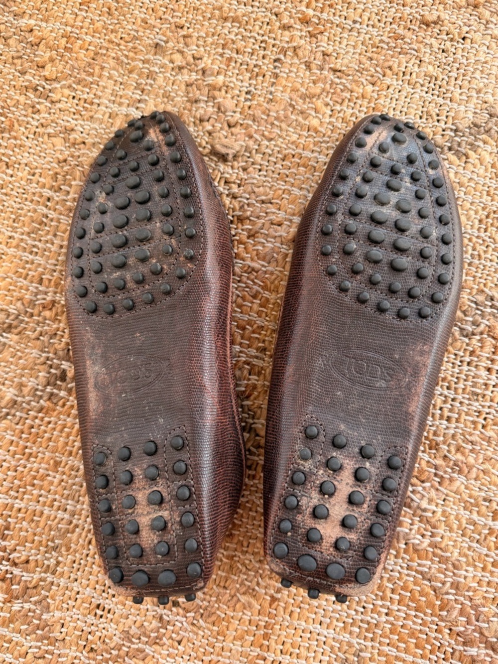 Vintage TOD'S Womens Driving Moc Lizard Loafers Sz 8.5 - Picture 5 of 10